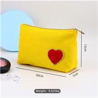 New Simple Women Large Canvas Makeup Bag Solid Color Canvas Make Up Pouch